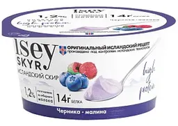 Кисломолочный продукт ISEY SKYR Исландский Скир с черникой-малиной 1,2%, 150г
