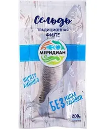 Сельдь Традиционная Меридиан филе без масла без заливки, 200г