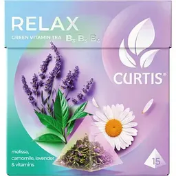 Чай зелёный Curtis Relax Лаванда-ромашка-мелисса, 15×1,7г