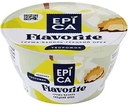 Десерт творожный Epica Flavorite груша-ваниль-грецкий орех 8%, 130г