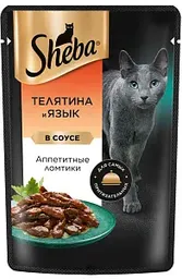 Влажный корм для кошек Sheba телятина-язык ломтики в соусе, 75г