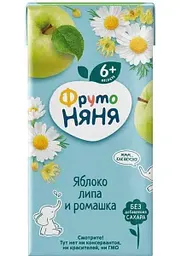 Сок детский осветлённый ФрутоНяня Яблоко, ромашка и липа, с 6 месяцев, 0,2л