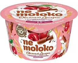 Десерт овсяный Nemoloko с вишней и кусочками шоколада, 130г