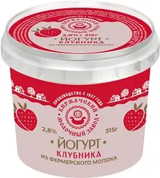 Йогурт Киржачский молочный завод клубника 2,8%, 315г
