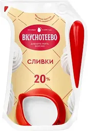 Сливки ультрапастеризованные Вкуснотеево 20%, 250г
