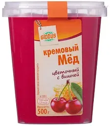 Мёд кремовый Глобус цветочный с вишней, 500г