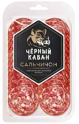 Колбаса сырокопченая Черный кабан Сальчичон, нарезка, 95г