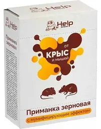 Родентицид приманка зерновая Help для уничтожения крыс и мышей, 100г