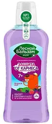 Ополаскиватель для полости рта детский Лесной Бальзам защита от кариеса с двойным кальцием ягодный вкус с 7 лет, 400мл