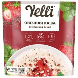 Каша овсяная Yelli земляника-чиа, 60г