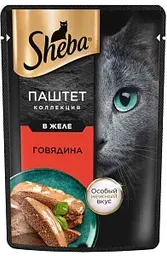 Влажный корм для кошек Sheba говядина нежный паштет в желе, 75г