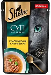 Влажный корм для кошек Sheba Суп коллекция классический куриный суп, 70г