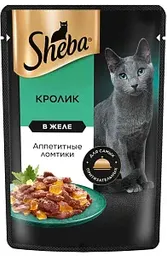 Влажный корм для кошек Sheba кролик ломтики в желе, 75г