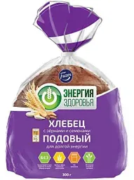 Хлеб Энергия здоровья с зернами и семенами, нарезка, 300г