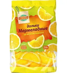 Мармеладные дольки Глобус со вкусом лимона, 254г