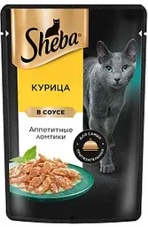 Влажный корм для кошек Sheba курица ломтики в соусе, 75г