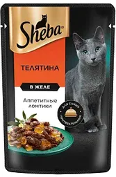 Влажный корм для кошек Sheba телятина ломтики в желе, 75г
