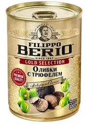 Оливки Filippo Berio Gold Selection с трюфелем, 300г