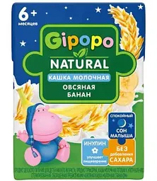Каша овсяная молочная Gipopo банан с 6 месяцев, 200мл