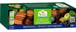 Белёвская пастила яблочная Глобус Вита c черной смородиной без сахара, 100г