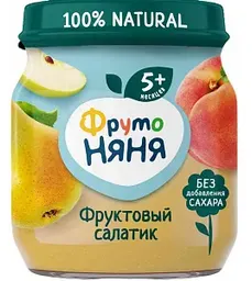 Пюре ФрутоНяня Фруктовый салатик, с 5 месяцев, 100г