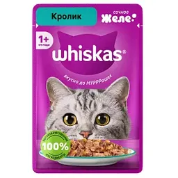 Влажный корм для кошек Whiskas кролик желе, 75г