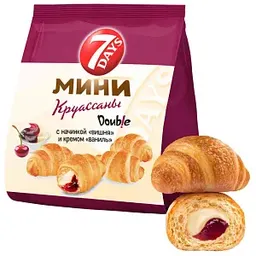Круассаны 7 Days с Вишневой начинкой и кремом со вкусом Ваниль, 265г