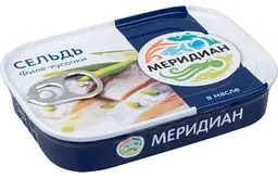 Сельдь Меридиан филе-кусочки в масле, 115г