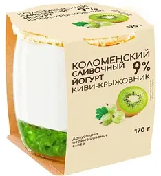 Йогурт сливочный Коломенский Киви-крыжовник 9%, 170г