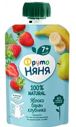 Десерт ФрутоНяня яблоко-банан-клубника с 7 месяцев, 90г