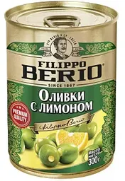 Оливки консервированные Filippo Berio с лимоном, 300г
