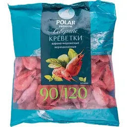 Креветки северные варёно-мороженые Polar 90/120, 500г