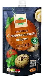Майонез Глобус с перепелиным яйцом 67%, 450мл