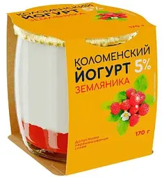 Йогурт Коломенский Земляника 5%, 170г