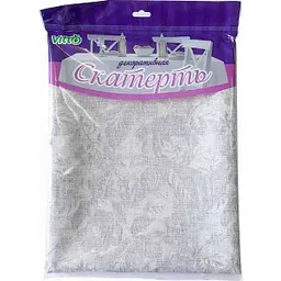 Скатерть Vitto с тиснением ПВХ цвет: серый/бежевый, 130×160см
