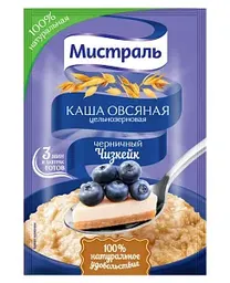 Каша овсяная цельнозерновая Мистраль Черничный чизкейк, 40г