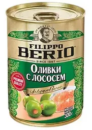 Оливки консервированные Filippo Berio с лососем, 300г