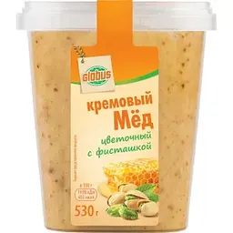 Мёд кремовый Глобус цветочный с фисташкой, 530г