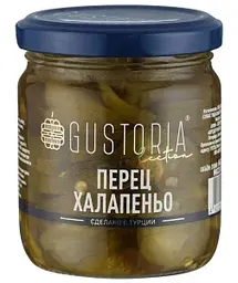 Перец маринованный Gustoria халапеньо зеленый резаный, 210мл