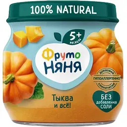 Пюре ФрутоНяня Тыква, с 5 месяцев, 80г