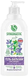 Гель-бальзам для посуды Synergetic базилик-свежая мята, 500мл