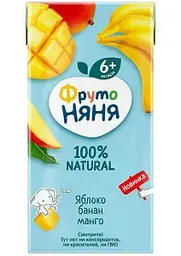 Нектар ФрутоНяня Яблоко, банан, манго, с 6 месяцев, 200мл
