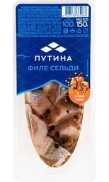 Сельдь филе-кусочки «Путина» в пряной заливке, 150г