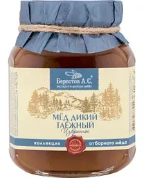 Мёд дикий таёжный Берестов А.С. Избранное, 500г