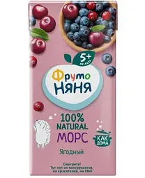 Морс детский ФрутоНяня Ягодный, с 5 месяцев, 200мл