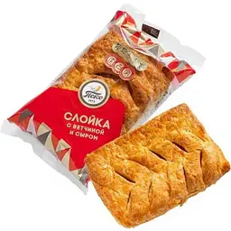 Слойка Пеко с ветчиной и сыром, 100г