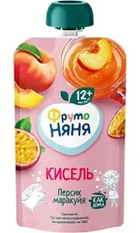 Кисель ФрутоНяня Персик, маракуйя, с 12 месяцев, 130г