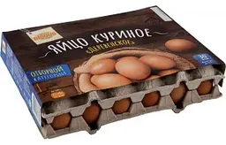 Яйца куриные Глобус Деревенские С0, коричневые, 30шт