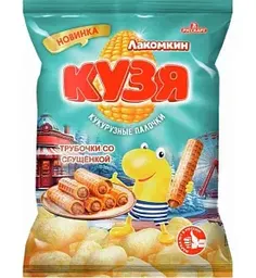 Кукурузные палочки Кузя Лакомкин Трубочки со сгущёнкой, 100г