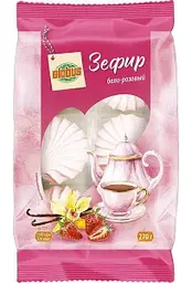 Зефир бело-розовый Глобус с ароматом клубники и ванили, 270г